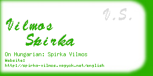 vilmos spirka business card